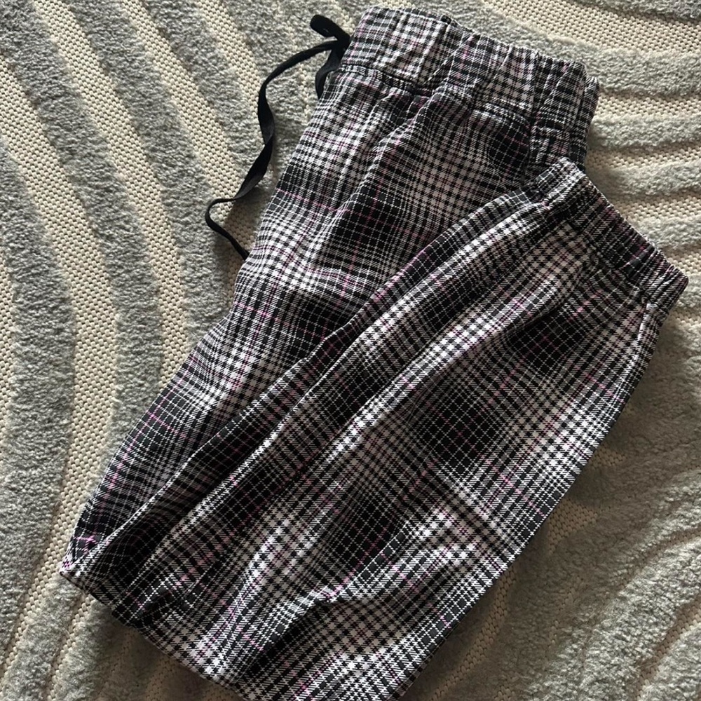 Plaid Lounge Pants with Drawstring